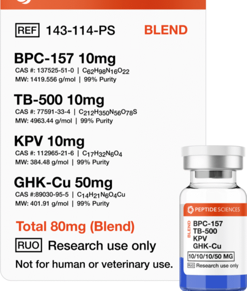 BPC-157, TB-500, KPV, GHK-Cu 80mg (Klow Blend)